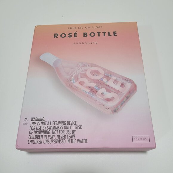 SUNNYLIFE Luxe Lie On Float -  Rose’ Bottle - NEW - Picture 1 of 4